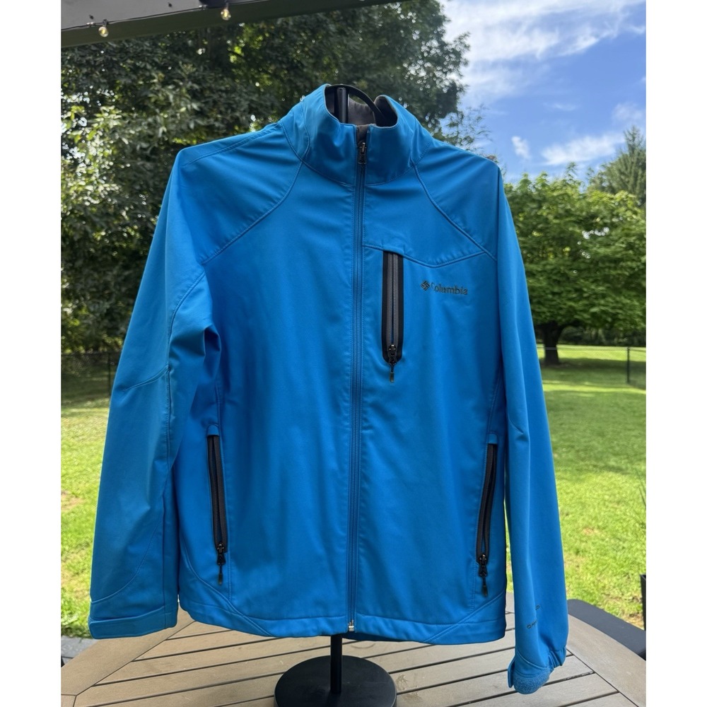 Columbia Interchange Omni-Shield Men's M Blue Softshell Full Zip Jacket
